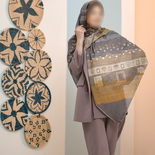 روسری نخی سوزنی تابستانه سبک در 2  ترکیب رنگ خوش ست