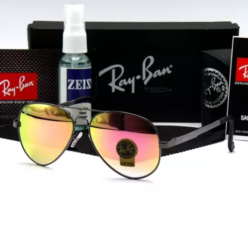 عینک آفتابی خلبانی مردانه زنانه ریبن ری بن لنز شیشه مدل 3015 فنری UV400 RayBan