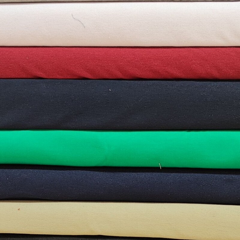 پارچه تریکو پنبه ای ساده با عرض 2متر و 40 سانت مناسب تونیک بلوز تیشرت مردانه و زنانه 