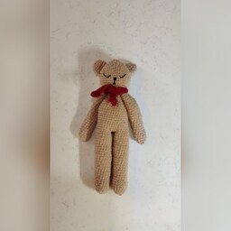 محصولات بافتنی (عروسک دستبافت خرس خوابالو 26سانتی متری)آرمیتی