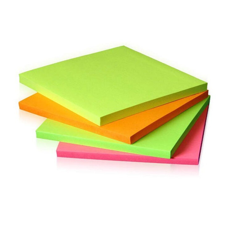 استیکر (کاغذ یادداشت چسبی) رنگارنگ 100 برگی کیفیت متوسط