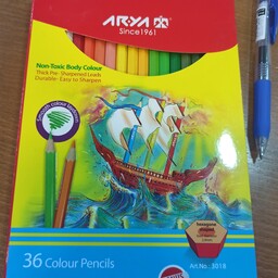 مداد رنگی 36رنگی آریا جعبه مقوایی