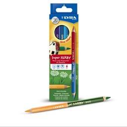 مداد رنگی سه گوش دو سر قلم 6 عددی 12 رنگ لیرا
