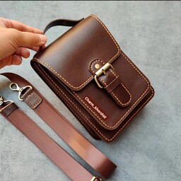 کیف دوشی اسپرت چرم طبیعی دستدوز فوق العاده شیک قابل سفارش در رنگهای دلخواه و ابعاد قابل تغییر هستش