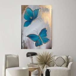 تابلو دکوراتیو برجسته دست ساز طرح پروانه آبی