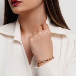 دستبند شوپینگ زنجیری طلایی،رنگ ثابت ،بدون حساسیت