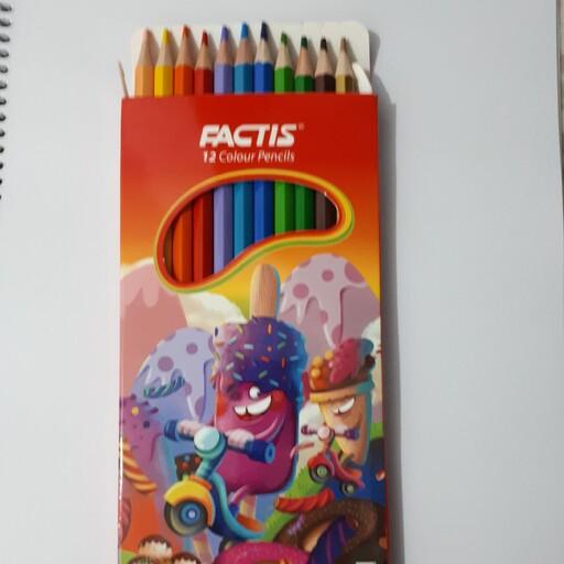 مداد رنگی  فکتیس(12 رنگ جلد مقوایی)
