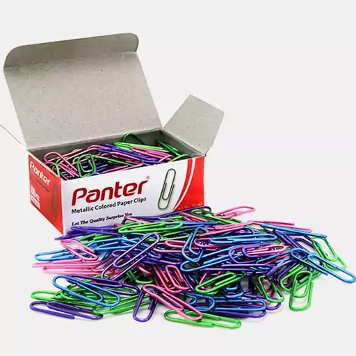 گیره کاغذ رنگی متالیک پنتر Panter مدل PC 103 بسته 100 عددی