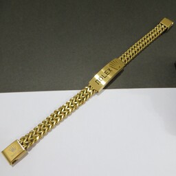دستبند استیل کارتیر  دوبل طرح رولکس درشت و حکاکی شده درجه یک روکش طلا  بسیار مقاوم و با کیفیت با قفل مگنتی