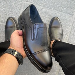 کفش رسمی و اداری تمام چرم مردانه با رویه و آستر و کفی چرم طبیعی
