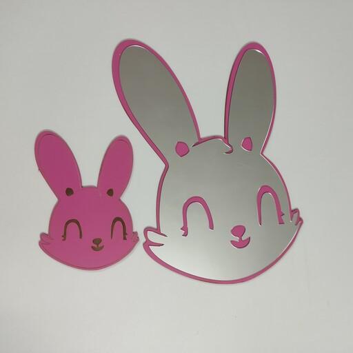 آینه دکوراتیو کودکانه طرح خرگوش همراه با تابلو خرگوش