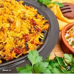 غذای خانگی کلم پلو تهرانی با برنج خوش عطر ایرانی