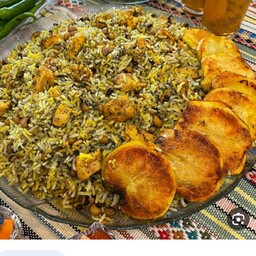 غذای خانگی شوید لوبیا پلو شیرازی با مرغ