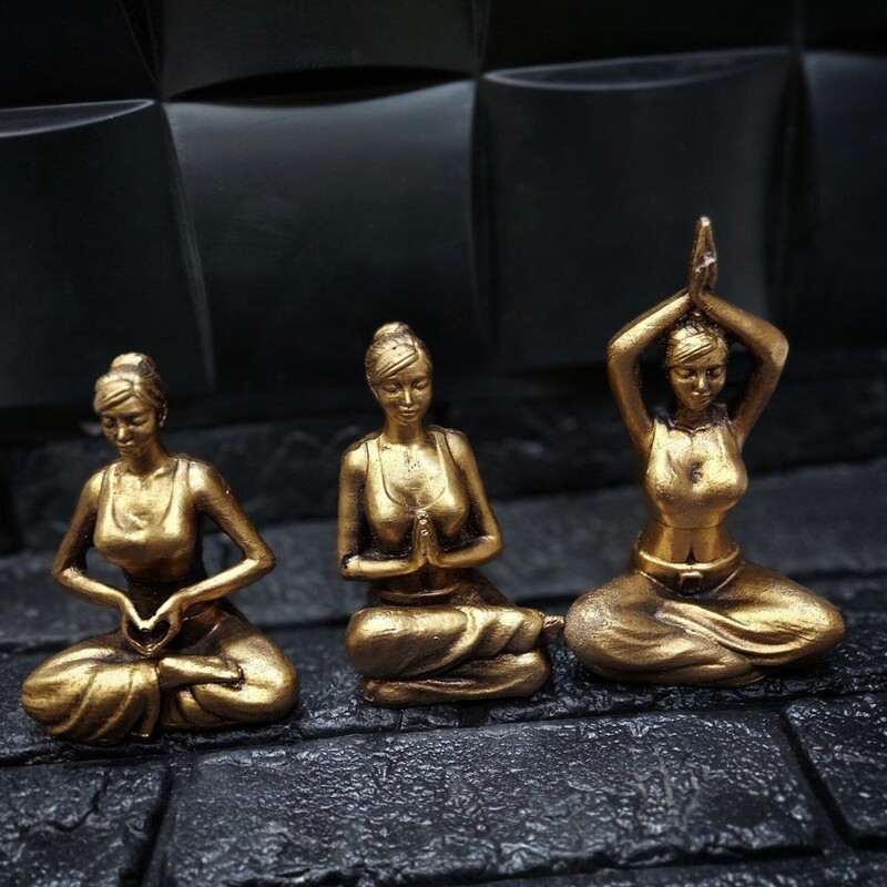 مجسمه دکوری مدل یوگا نیایش مجموعه 3 عددی