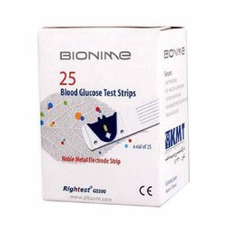 نوار تست قندخون بایونیم 25 عددی Bionime  مدل GM300