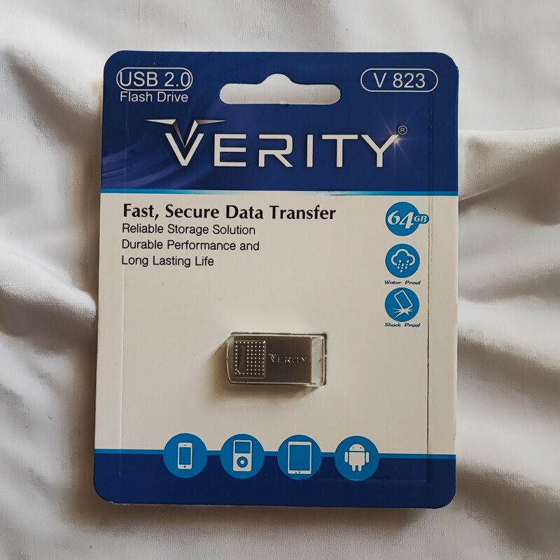 فلش مموری Verity 64G USB2 با گارانتی آسان سرویس ،رنگ نقره ای