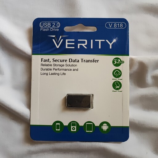 فلش مموری Verity 32G USB2 با گارانتی آسان سرویس ،رنگ نقره ای