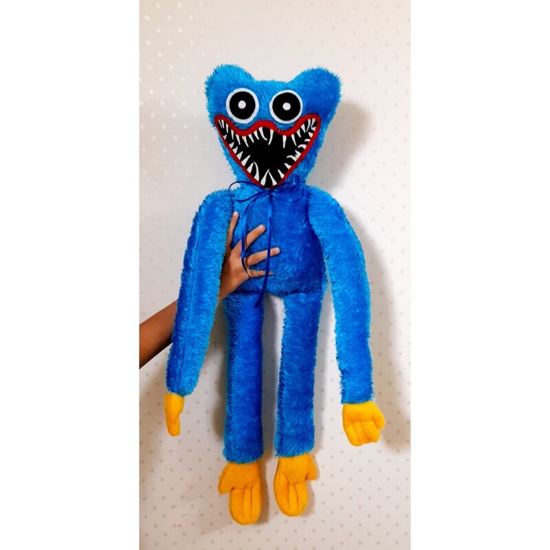 عروسک پولیشی  هاگی واگی 75سانتی رنگ آبی مناسب بازی کودکان وهدیه دادن به کودکان