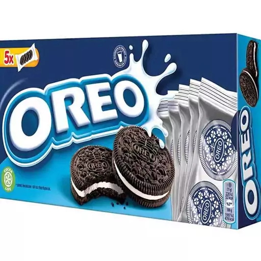 بیسکویت شکلاتی اورئو کرمدار بسته 5 عددی 220 گرمی Oreo