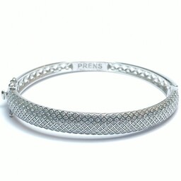 دستبند پرنس النگویی تکپوش جواهری نقره آبکاری رادیوم