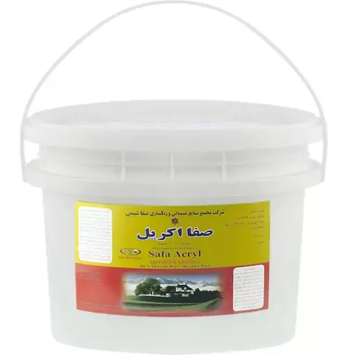 رنگ آکریلیک سفید نیم براق حریر  صفا شیمی وزن 12کیلو گرم مدلA650