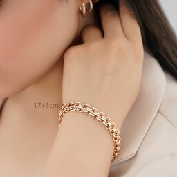 دستبند ژوپینگ طرح بافت رنگ ثابت مشابه طلا ضد حساسیت