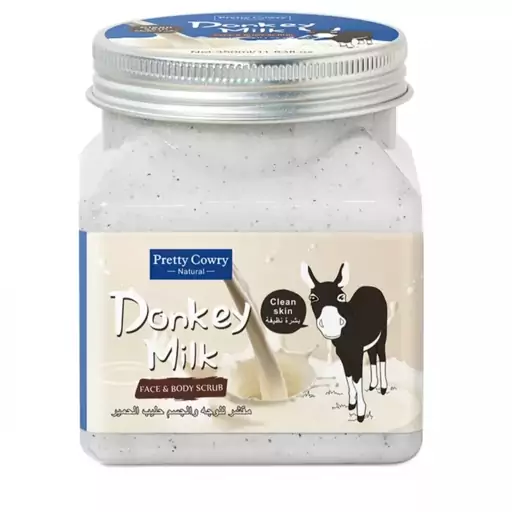 اسکراب صورت و بدن شیر الاغ کلین اسکین 500میل donkey milk