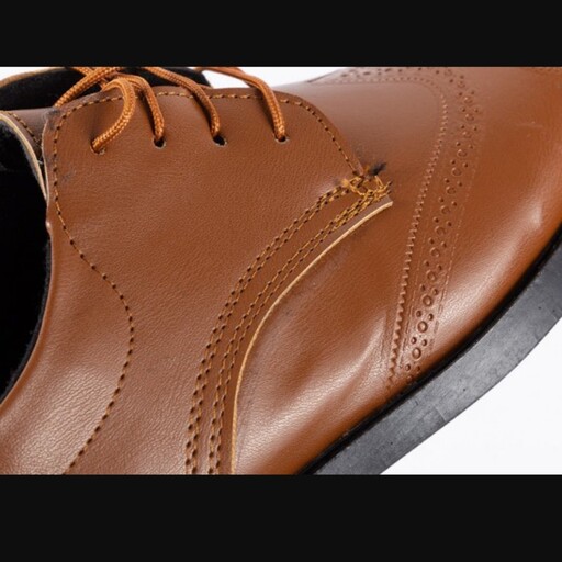 کفش تخت مردانه ساده رسمی رنگ قهوه ای و عسلی سایز 41 و 42 جنس چرم مصنوعی