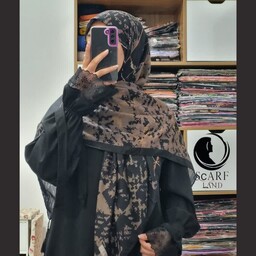روسری طرح سایه روشن از کالکشن مشکی کرم محصول ایرانی باکیفیت جنس سوپر نخ قواره 140 ارسال به سراسر ایران 