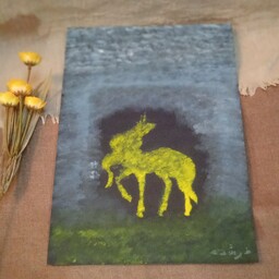 نقاشی اکرولیک طرح فانتزی اسب تک شاخ بدون قاب  ابعاد 20 در 30 سانتی متر