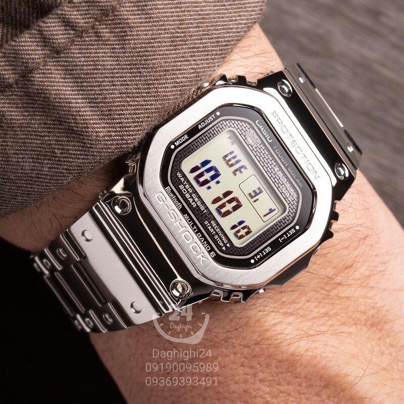 ساعت جی شاک های کپی استیل رنگ ثابت(مدل G-Shock GMWB5000)دارای لایت-روز شمار-آلارم-کرنومتر-تقویم.با کیفیت فول کپی.