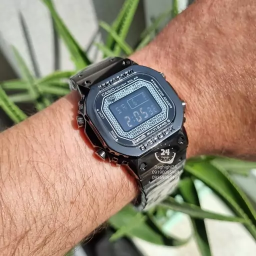 ساعت جی شاک های کپی استیل بلک رنگ ثابث(مدل G-Shock GMWB5000)دارای لایت-روز شمار-آلارم-کرنومتر-تقویم.با کیفیت فول