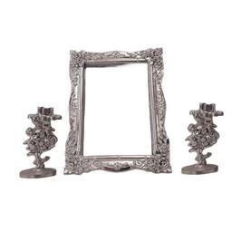 آینه و شمعدان مدل گل رز