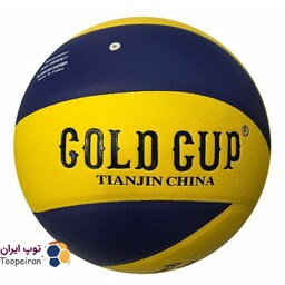 توپ والیبال گلد کاپ Gold Cup رویه چرمی رنگ زرد