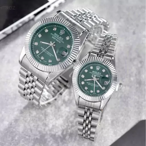 ست ساعت مچی رولکس ROLEX طرح دیت جاست مدل 1656 دارای جعبه و باطری اضافه