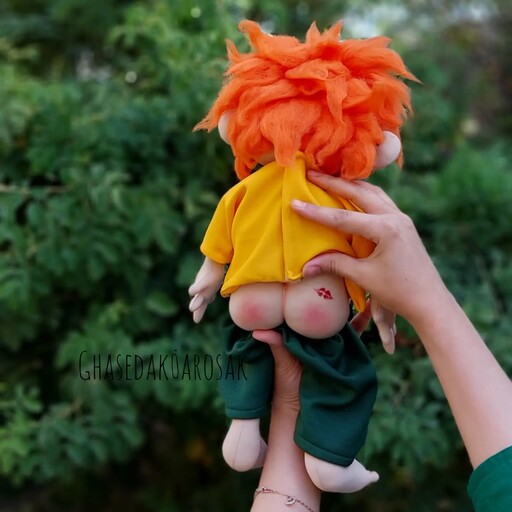 عروسک وروجک شیطون با موهای نارنجی مناسب هدیه و سوپرایز 