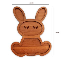 ظرف سرو چوبی طرح خرگوش مدل فروردین  دارای رنگبندی به قیمت تولیدی 