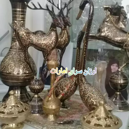 مجسمه گوزن برنزی قلم سیاه جفت