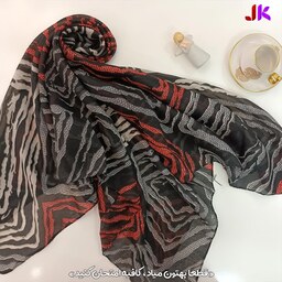 روسری نخی قرمز مشکی کرمی طوسی طرح دار قواره 110 فروشگاه آنلاین روسری لند 