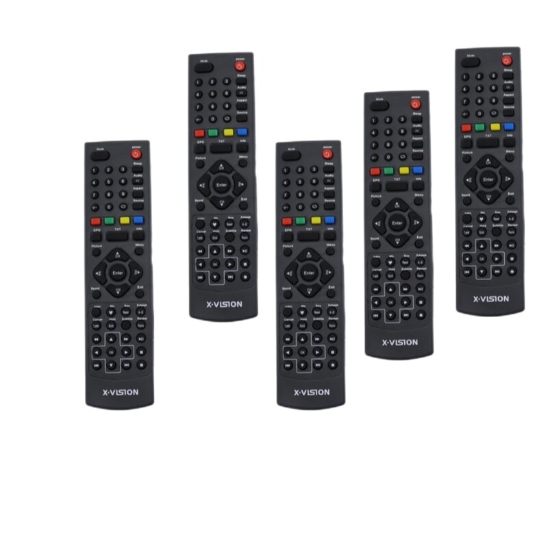 ریموت کنترل تلویزیون ایکس ویژن رکورد دار بلند Xvision بسته پنج عددی فروش عمده الکتوبکا کد 877