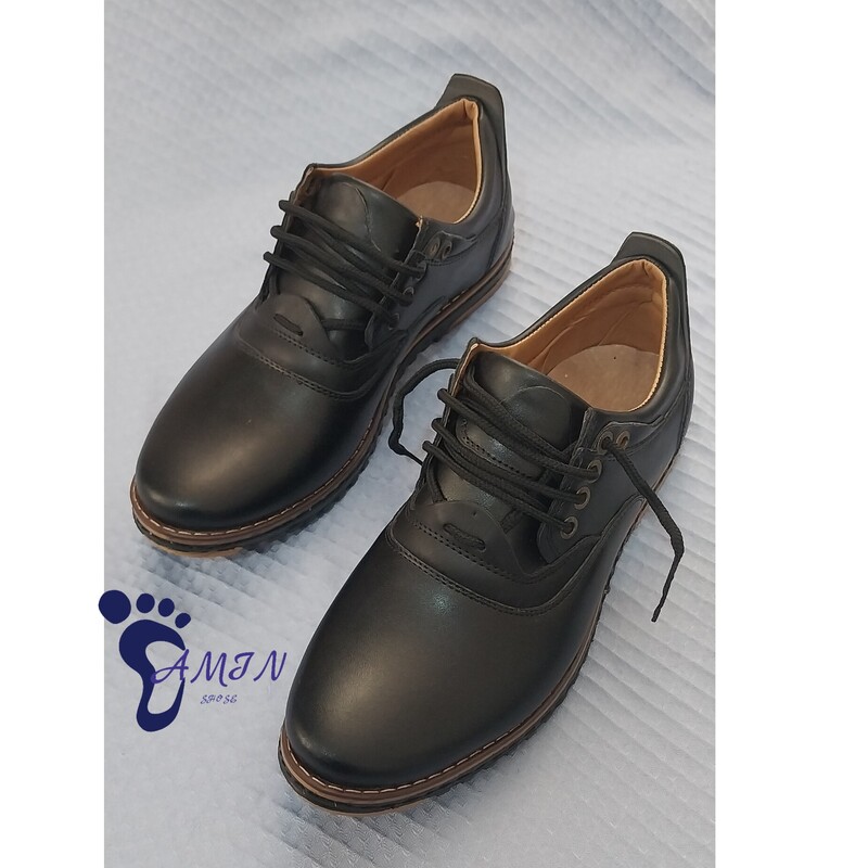کفش مردانه رئال بسیار با کیفیت و بادوام رویه چرم مصنوعی و زیره پی یو سایز 40 تا 44