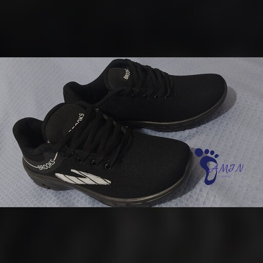 کفش کتونی مردانه تزریق مستقیم کف دوخت رنگ سیاه سایز 40تا45