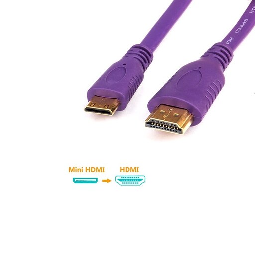 کابل تبدیل HDMI به Mini HDMI فلت 1.5 متری برند CABLECRAFT بنفش