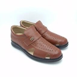 کفش تابستانی مردانه کت زیره پیو درجه یک نرم وسبک بادوام دوردوخت با ضمانت تعویض و مرجوعی رنگ عسلی طرح خلج 22022