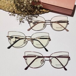 عینک طبی فلزی زنانه طرح گرد گوشه دار(گربه ای) مناسب برای شماره چشم تا 6معمولی و 10 فشرده
