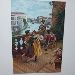 تابلو نقاشی رنگ روغن رقص در ونیز  