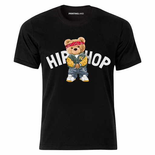 تی شرت آستین کوتاه مردانه پرینتینگ لند طرح HIP HOP TEDDY کد P145