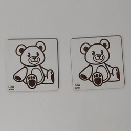 زیر لیوانی مربع مدل خرس (پاندا) رنگ سفید بسته 2عددی