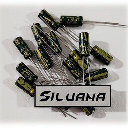 خازن الکترولیت 1uf-50V جی دبلیو کو Silvana-C03 بسته 50 عددی - یک میکروفاراد 50V