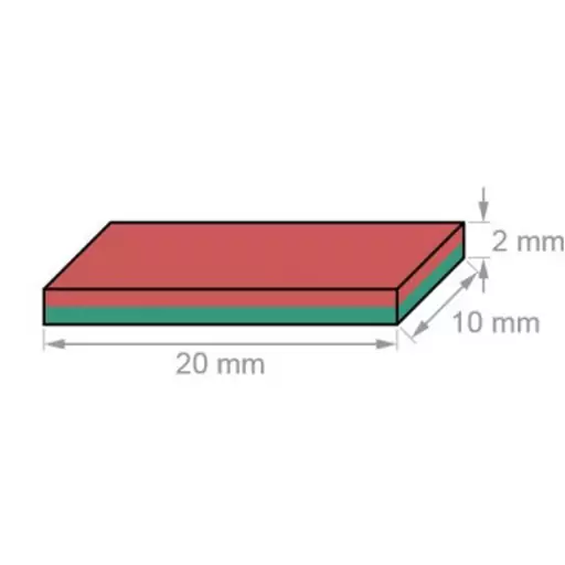 آهن ربا نئودیمیوم 20x10x2سوپرمگنت بسته 10عددی مگامگنت